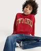 image 1 of F&F Boys Cotton Rich Cymru Print Oversized Fit Sweatshirt in Red