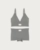 image 4 of F&F Ribbed Weekend Slogan Crop Top and Shorts Set in Green