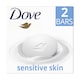 image 1 of Dove Sensitive Beauty Bar Soap with 1/4 Moisturising Cream 2 x 90g