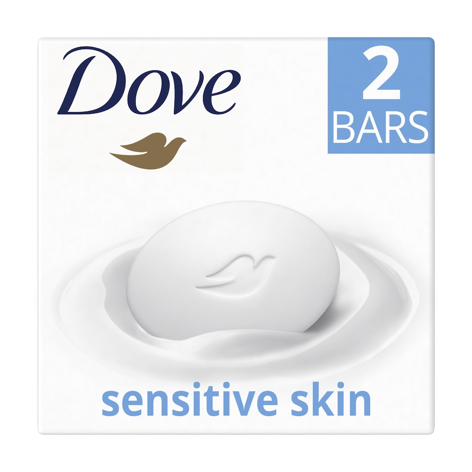 image 1 of Dove Sensitive Beauty Bar Soap with 1/4 Moisturising Cream 2 x 90g