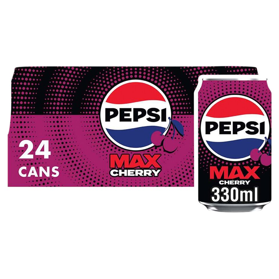 Pepsi Max Cherry No Sugar Cola Cans 24x330ml