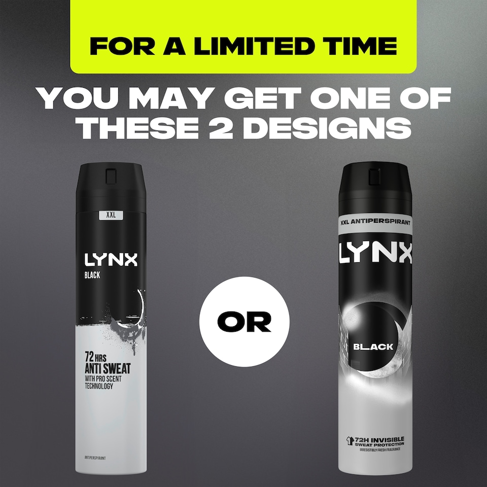 image 1 of Lynx Black 72h Antiperspirant Deodorant 250ml