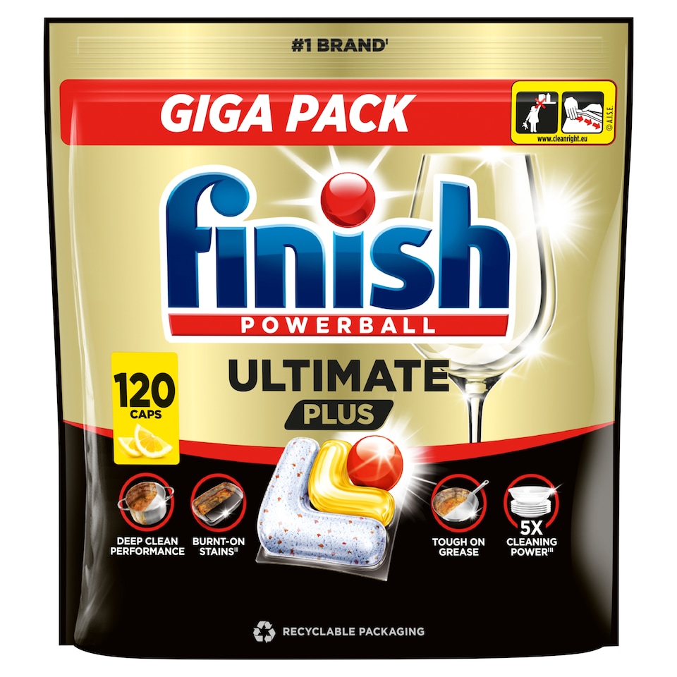 Finish Ultimate Plus kapsuly do umývačky riadu - Lemon 120 ks