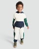 image 1 of F&F Boys 2-Piece Cotton Rich Colour Block Hoodie and Joggers Set in Cream