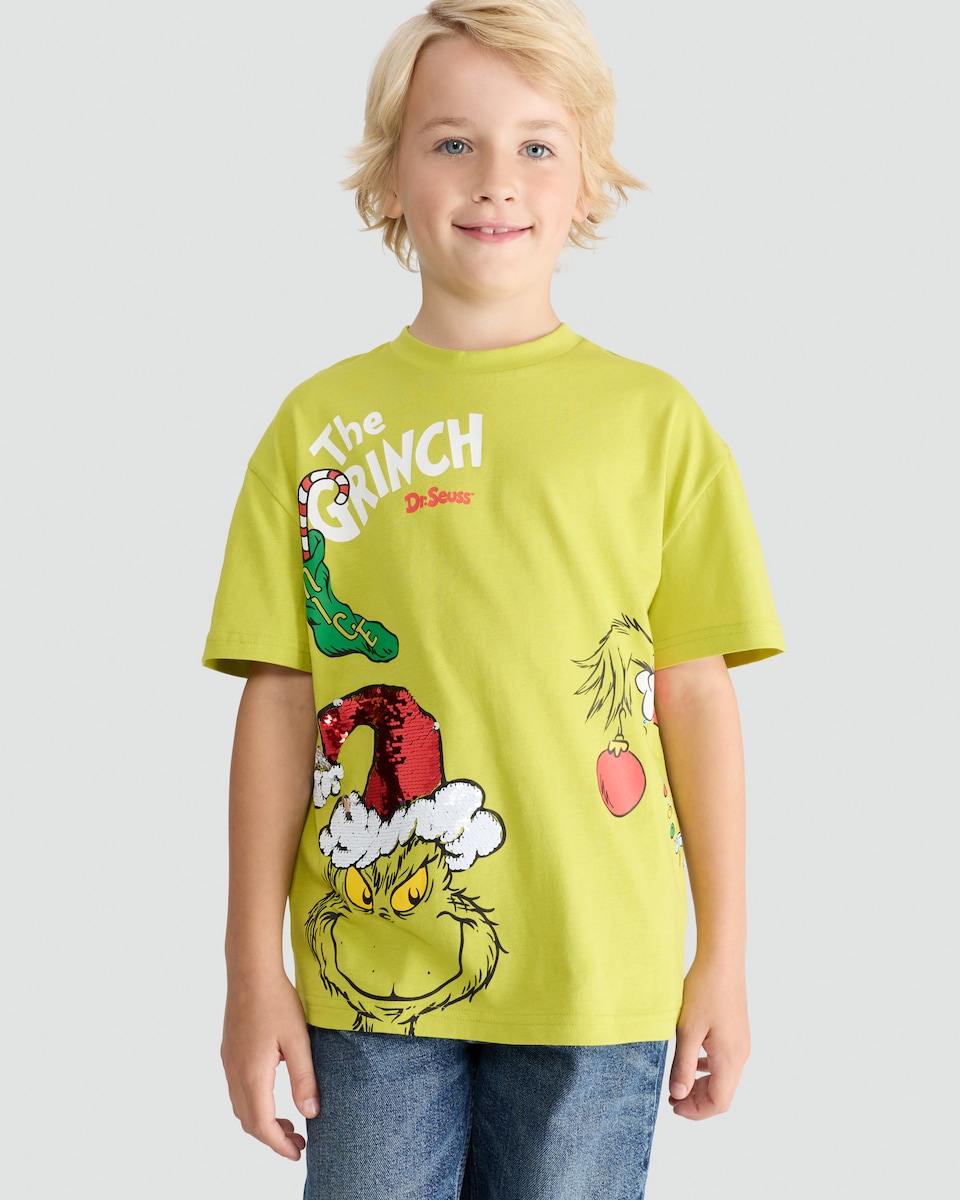 image 1 of The Grinch Christmas T-Shirt in Green
