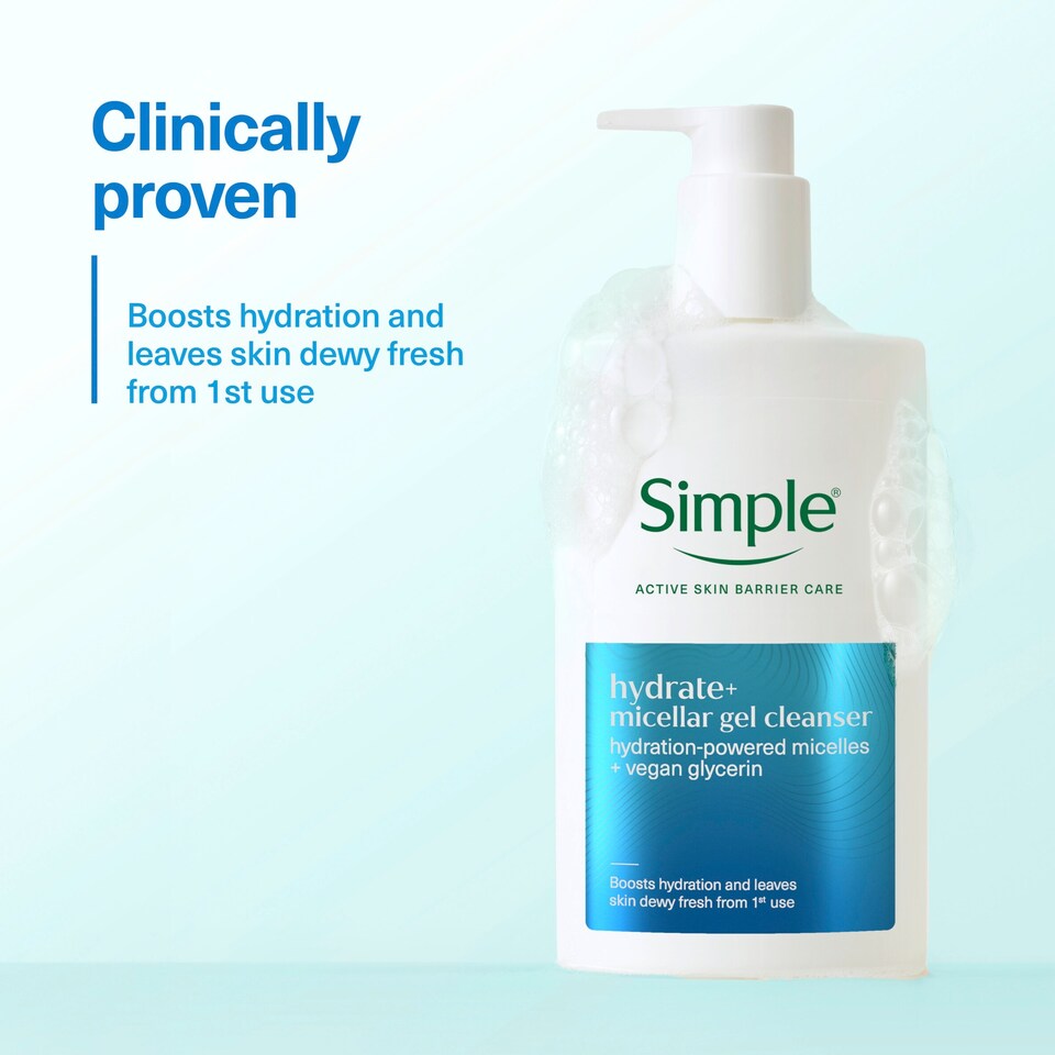 image 1 of Simple Hydrate+ Micellar Gel Cleanser 240ml