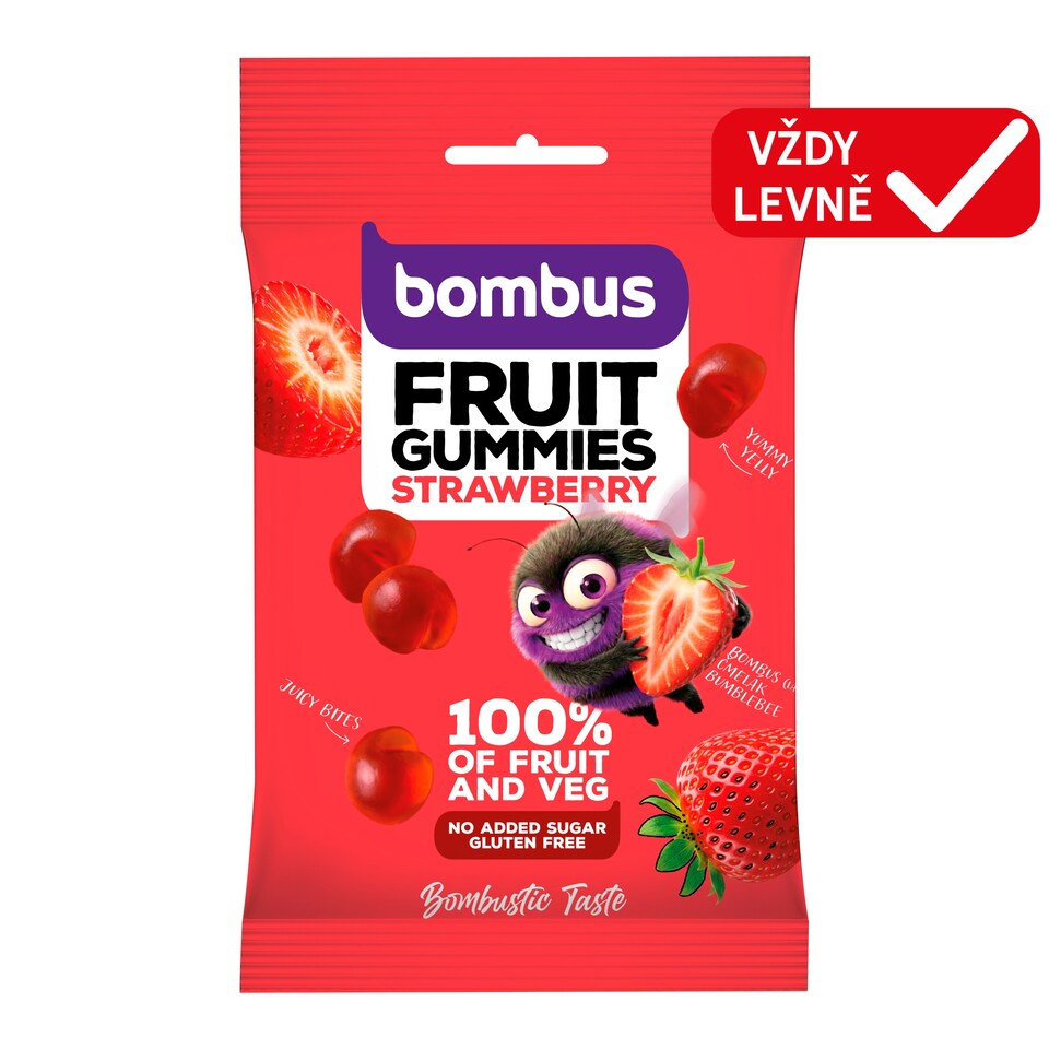 Bombus Ovocné kousky jahoda 35g