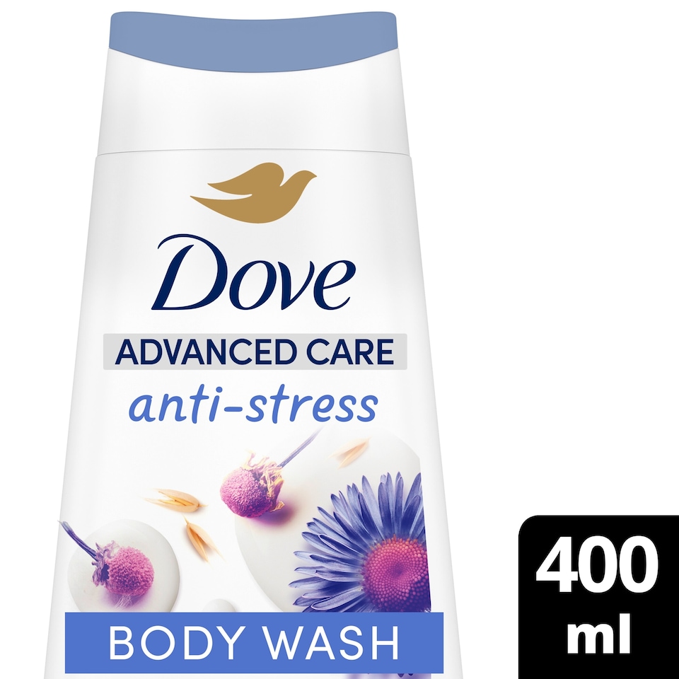 image 1 of Dove Anti-Stress 24hr Advanced Care Body Wash Shower Gel Chamomile & Oat Milk 400ml