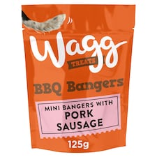 Wagg BBQ Bangers Dog Treat 125g Clip Strip