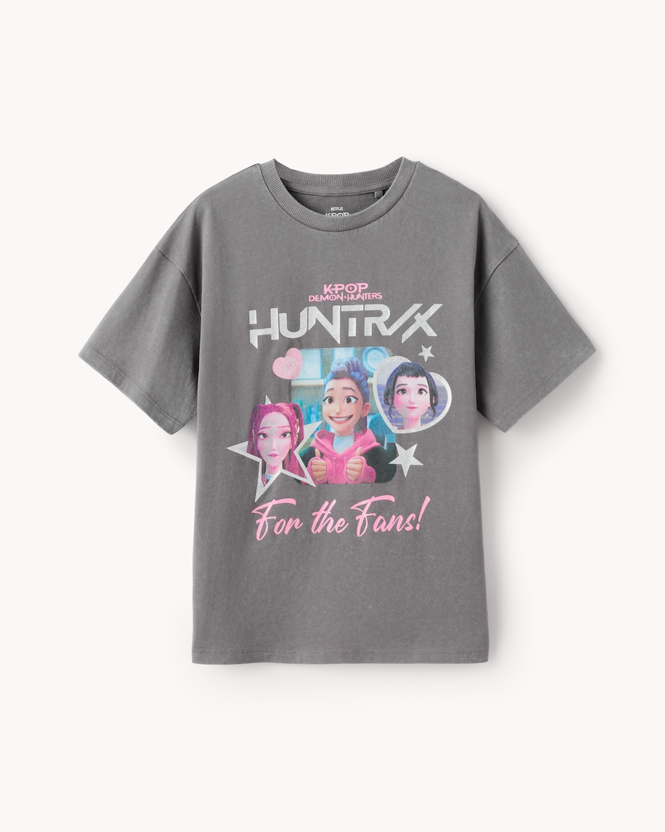 image 1 of K-Pop Demon Hunters Pure Cotton T-Shirt in Grey