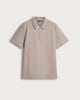 image 4 of The F&F Edit Cotton Rich Twill Textured Zip Neck Polo Shirt in Brown