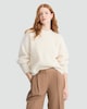 image 1 of F&F Textured Knitted Crew Neck Jumper with Wool in Cream