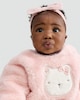 image 3 of F&F Baby 3-Piece Bear Motif Jumper, Leggings and Headband Set in Pink