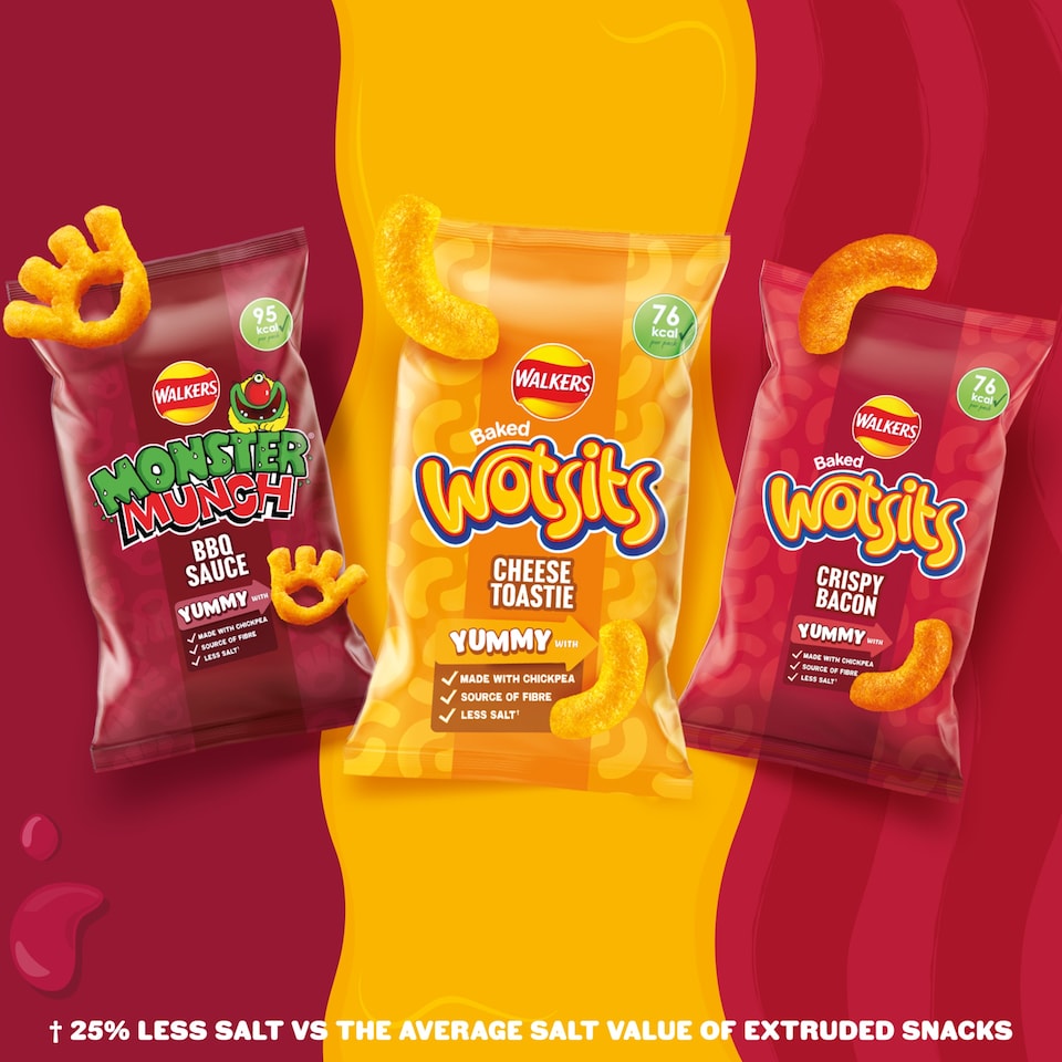 image 1 of Walkers Wotsits Cheese Toastie Multipack Crisps 6 x 16g