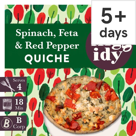 Higgidy Spinach Feta Red Pepper Quiche 400G Tesco Groceries