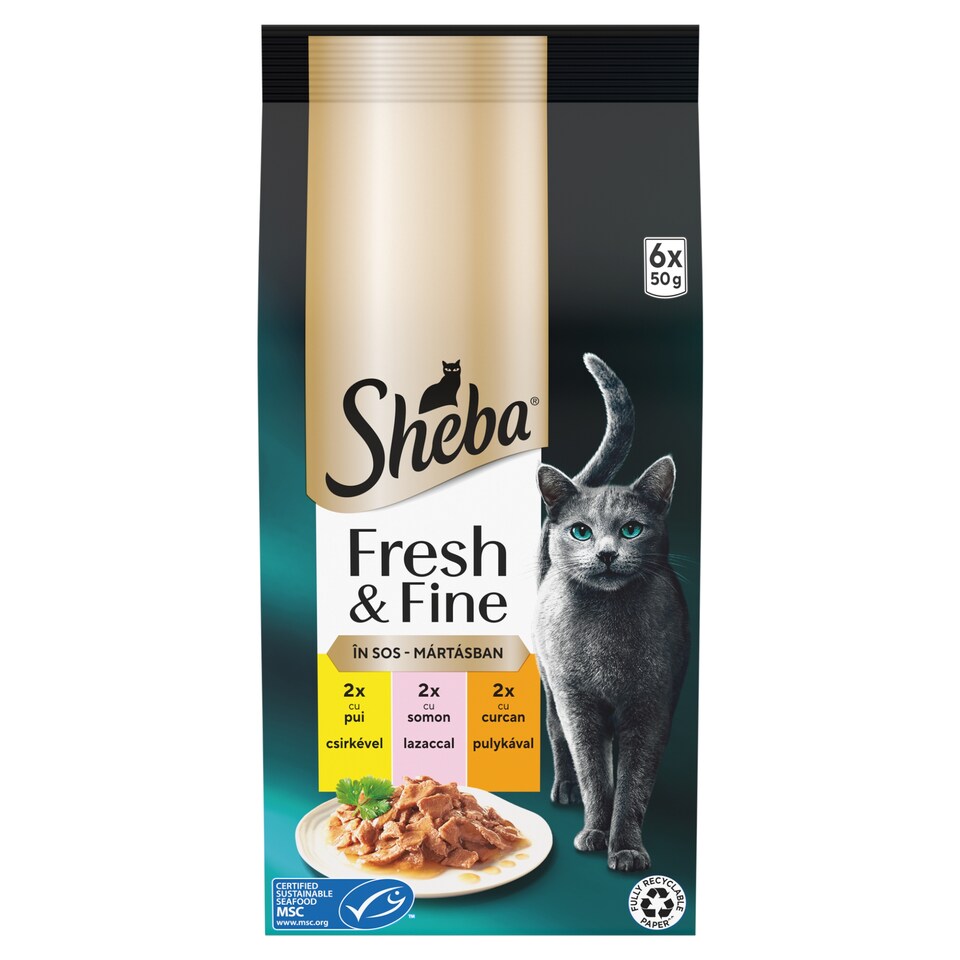 Sheba Fresh & Fine Kompletní mokré krmivo pro dospělé kočky 6 x 50g (300g)