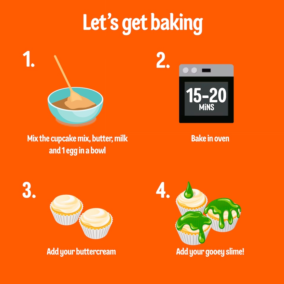 image 1 of Dr. Oetker Halloween Slime Cupcake Mix 375g