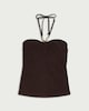 image 4 of F&F Textured Halterneck Co-ord Top in Brown