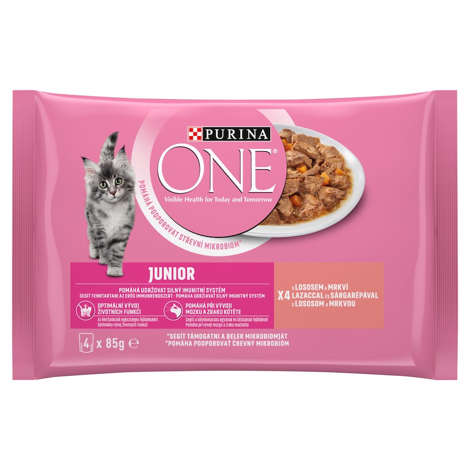 obrázok 1 z Purina ONE Junior kapsičky pre mačiatka losos v šťave 4 × 85 g
