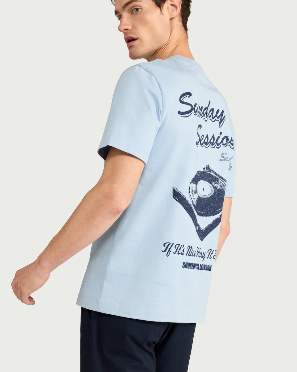 image 1 of F&F Pure Cotton Sunday Sessions T-Shirt in Blue