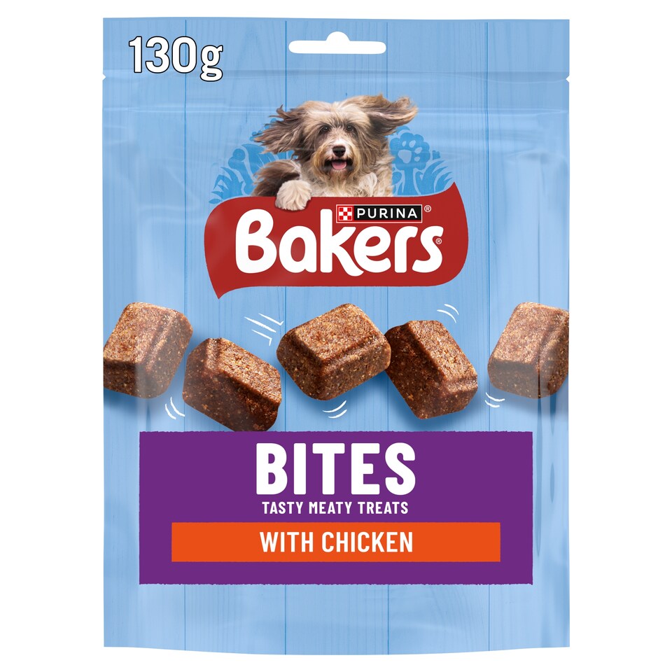 image 1 of Bakers Bites Tasty Dog Treats With Chicken 130g