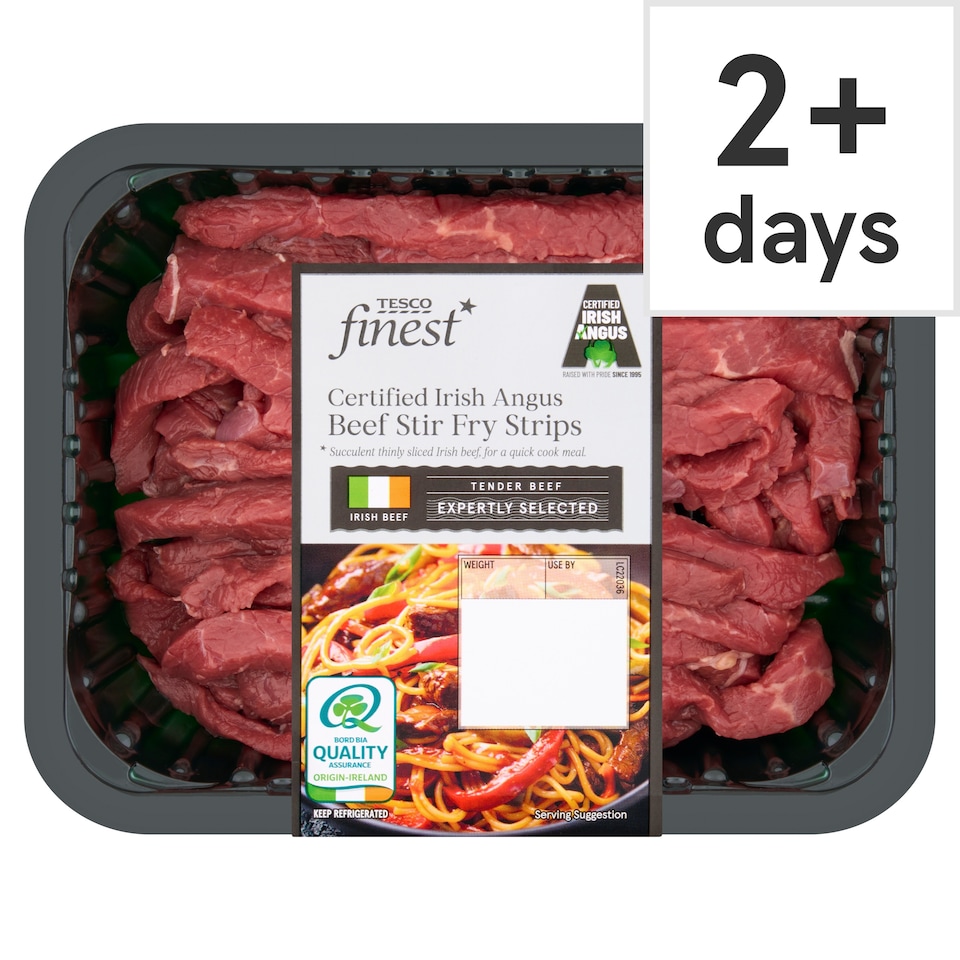 Tesco Finest Certifd Irish Angus Beef Sf/Strps 350G