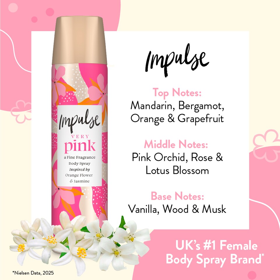 image 1 of Impulse Very Pink Body Spray 75Ml