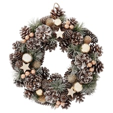 Bayswood Gilver Wooden Wreath Christmas Decoration
