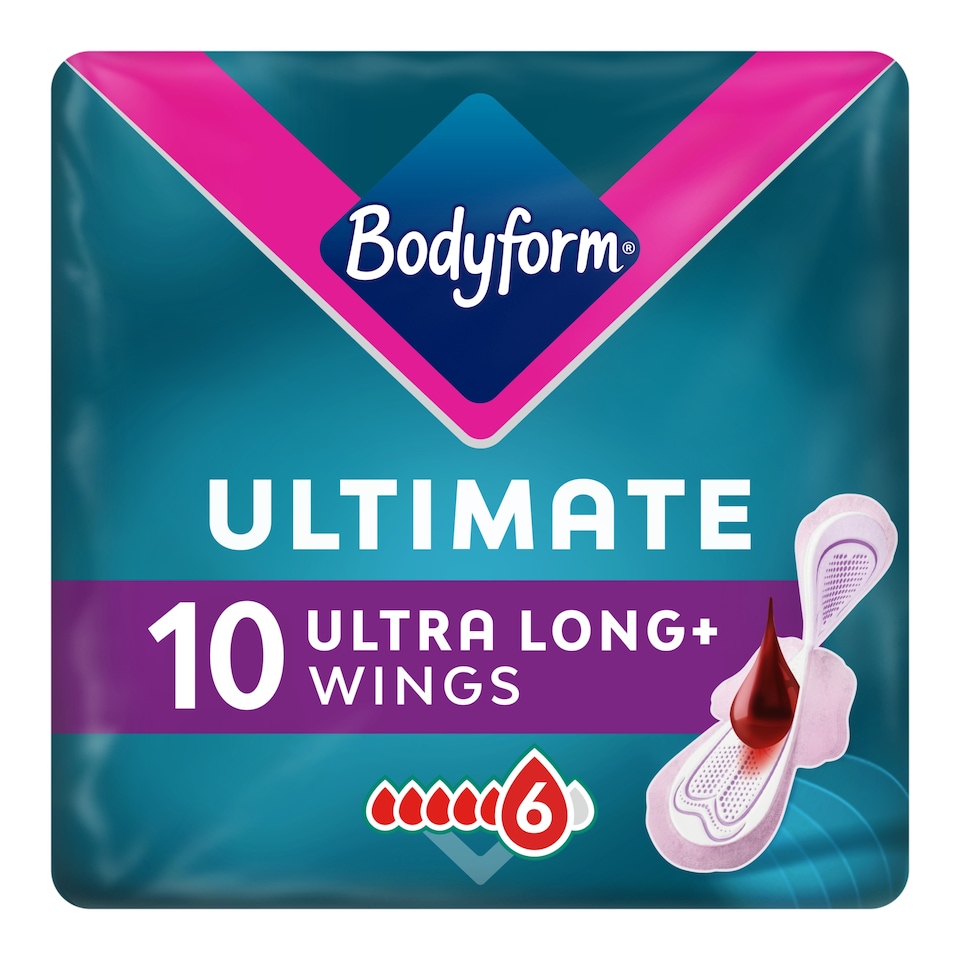 image 1 of Bodyform Ultimate Ultra Long Sanitary Towels Wings 10 pack
