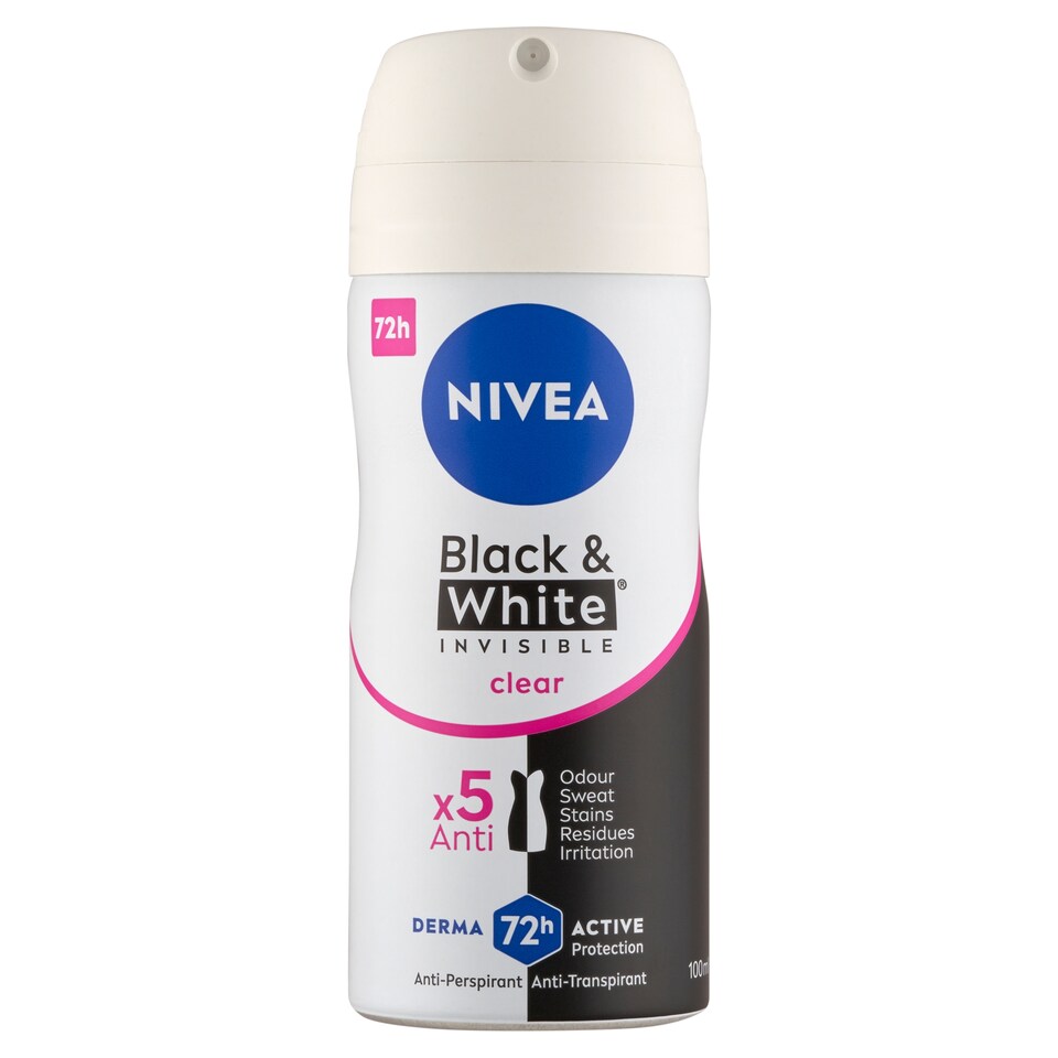 NIVEA Black & White Invisible Clear izzadásgátló 100 ml 1. kép