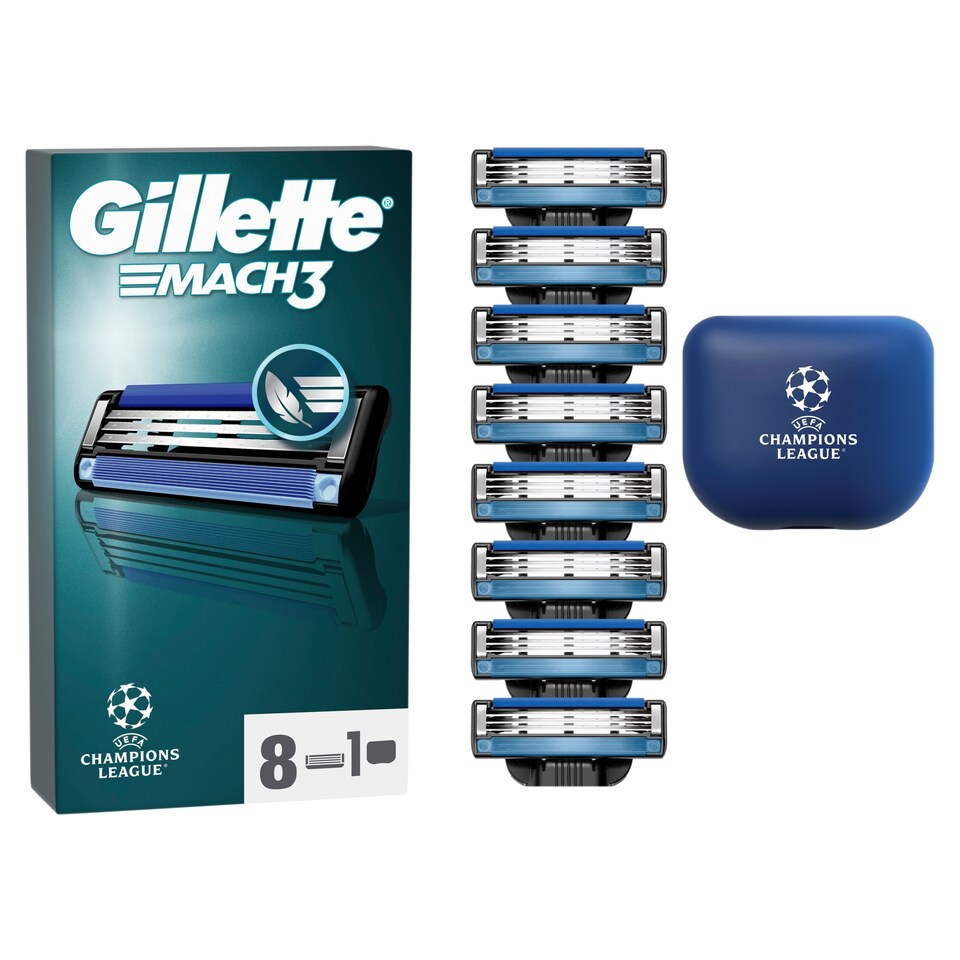 obrázok 1 z Gillette Mach3 Náhradné Holiace Hlavice pre Mužov, Gillette Náhradné Holiace Hlavice s 3 Čepieľkami