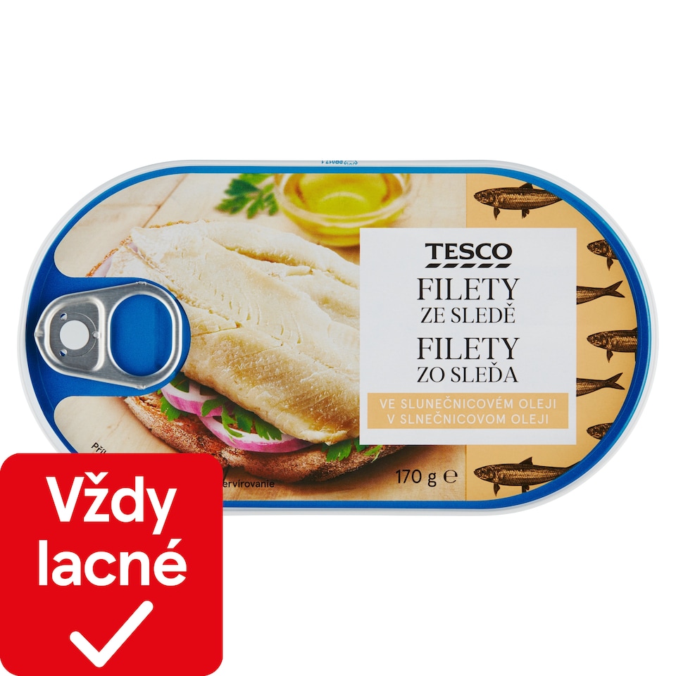 Tesco Filety zo sleďa v slnečnicovom oleji 170 g