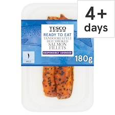 Tesco Ready to Eat Tandoori Style Hot Smoked Salmon Fillets 180g