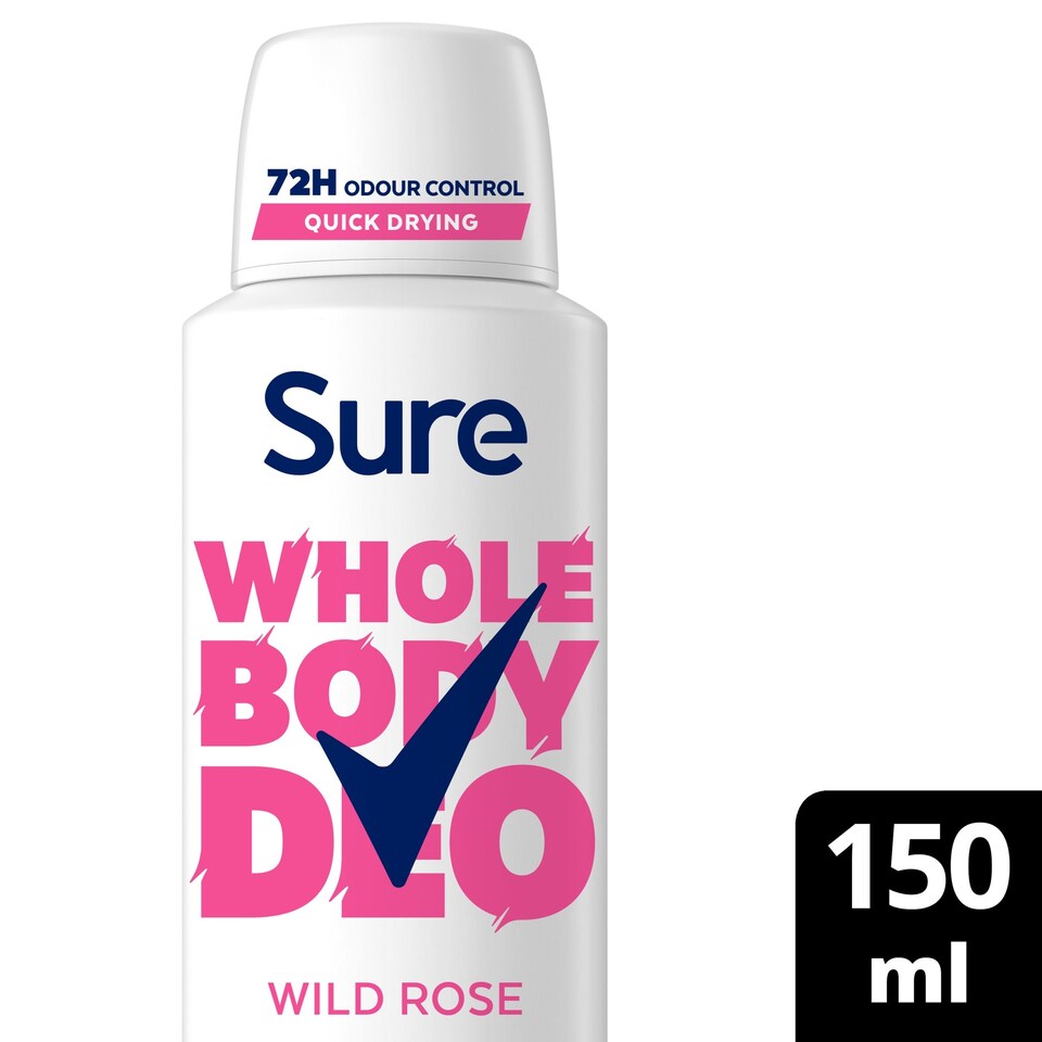 image 1 of Sure Women Wild Rose Whole Body Deodorant Spray 72h Odour Control 150ml