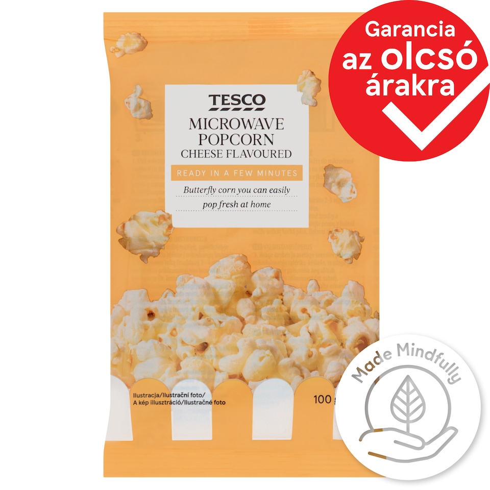Tesco sajtos ízű, mikrohullámú sütőben elkészíthető pattogatni való kukorica 100 g