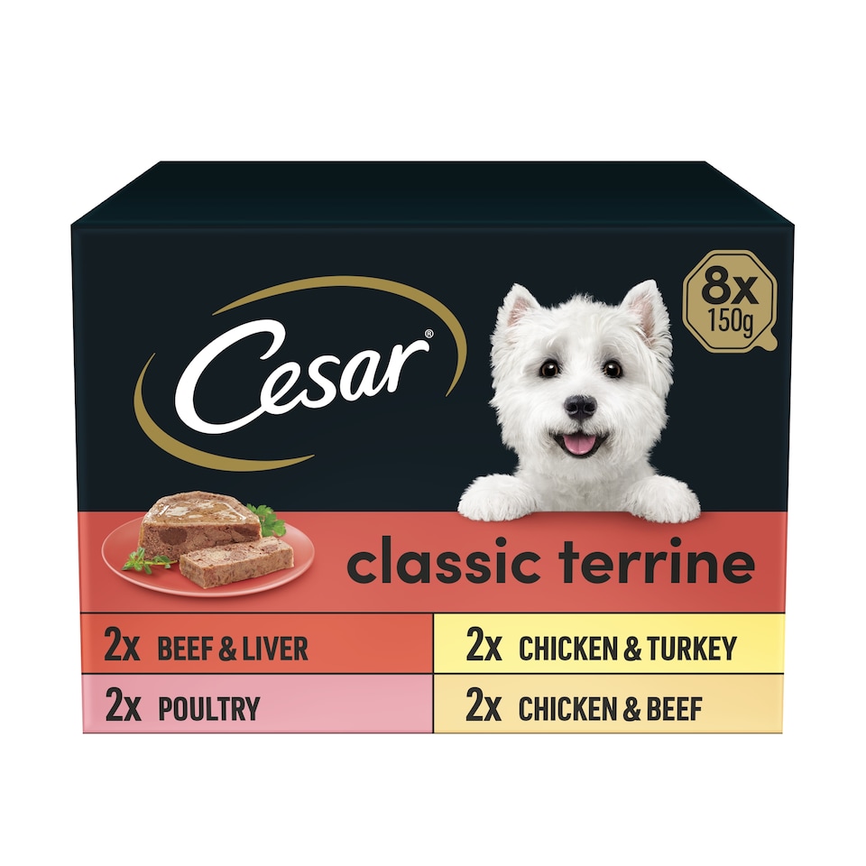 image 1 of Cesar Classics Terrine Dog Food Trays Mixed in Loaf 8 x 150g