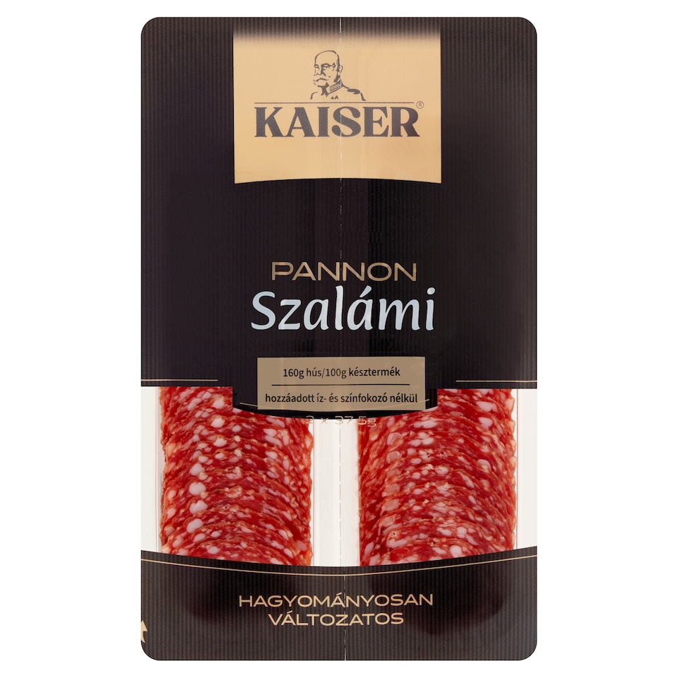 Kaiser szeletelt pannon szalámi 2 x 37,5 g  1. kép