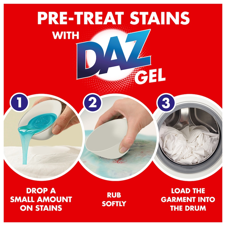 image 1 of Daz Washing Liquid Gel Whites & Colours 25 washes 875ml