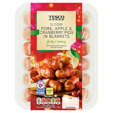Tesco 12 Pork, Apple & Cranberry Pigs In Blankets 222G