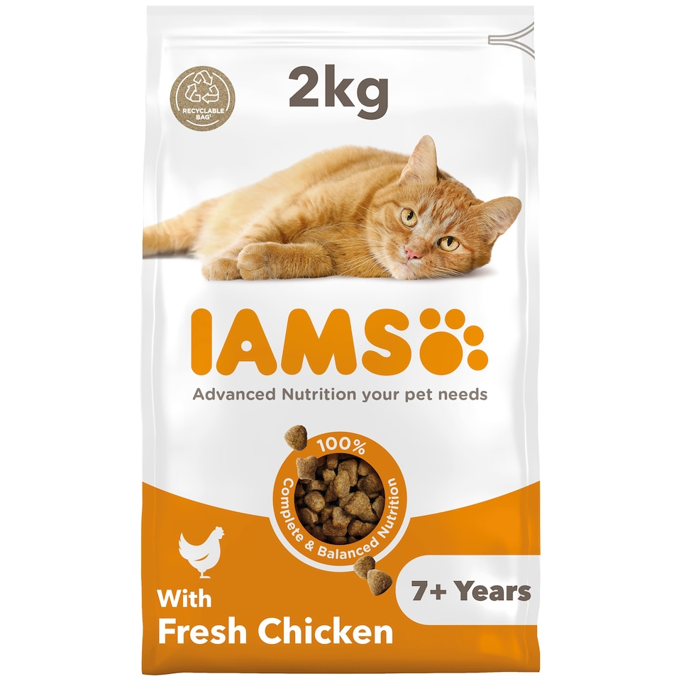 image 1 of Iams Senior Cat Food with Fresh Chicken 2kg
