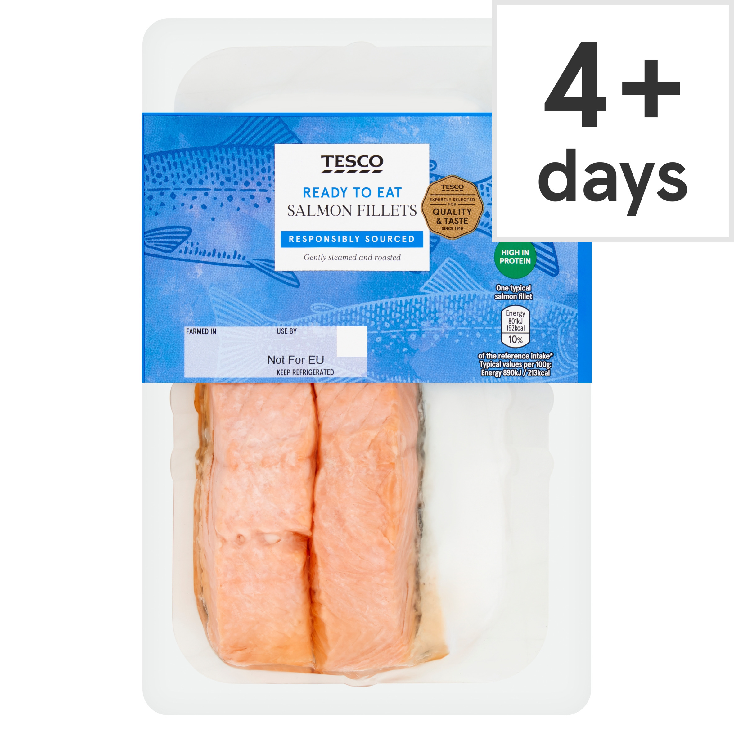 Tesco Steamed Salmon Fillets 180G