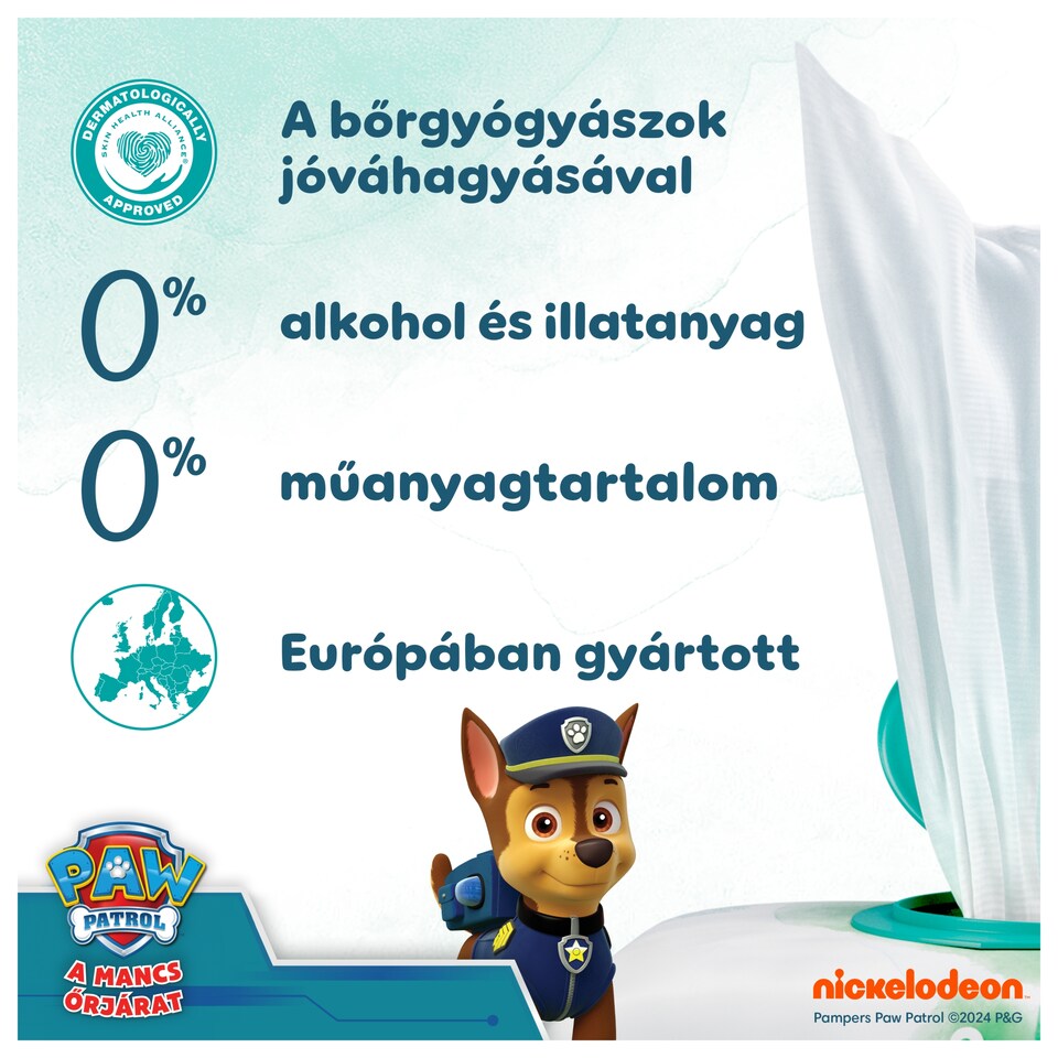 Pampers Harmonie Aqua Nedves Törlőkendő, 9 Csomag = 432 db  1. kép