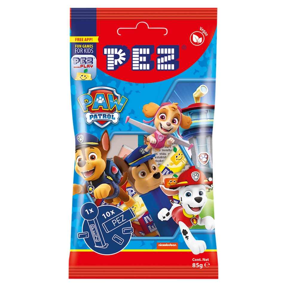 Pez Paw Patrol - Pez Dispenzer + Pez Fruit Mix Comprimate 10 x 8.5 g (85 g)
