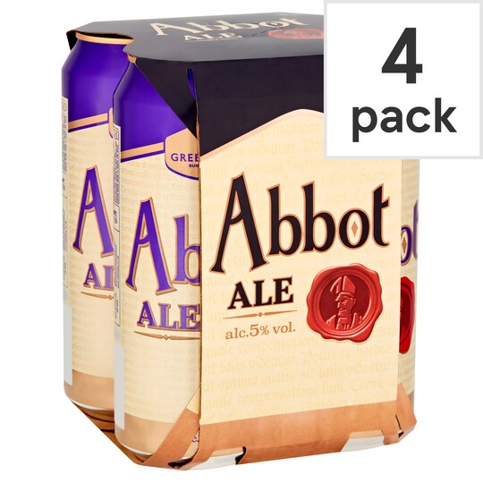 Abbot Ale Strong Bitter 4X500ml Cans Tesco Groceries