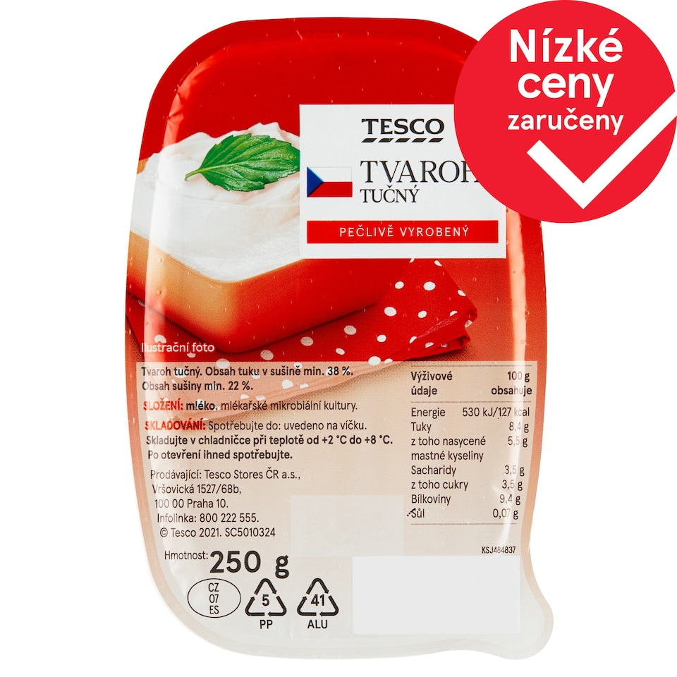 Tesco Fat Cottage Cheese 250g