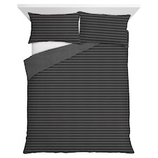 F&F Home Grey Stripe Jersey Bed Set Double