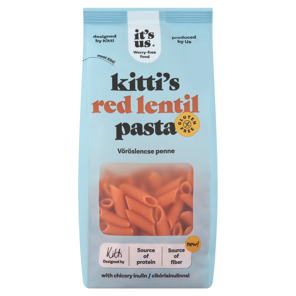 It's Us Kitti's gluténmentes vöröslencse penne cikóriainulinnal 200 g  1. kép