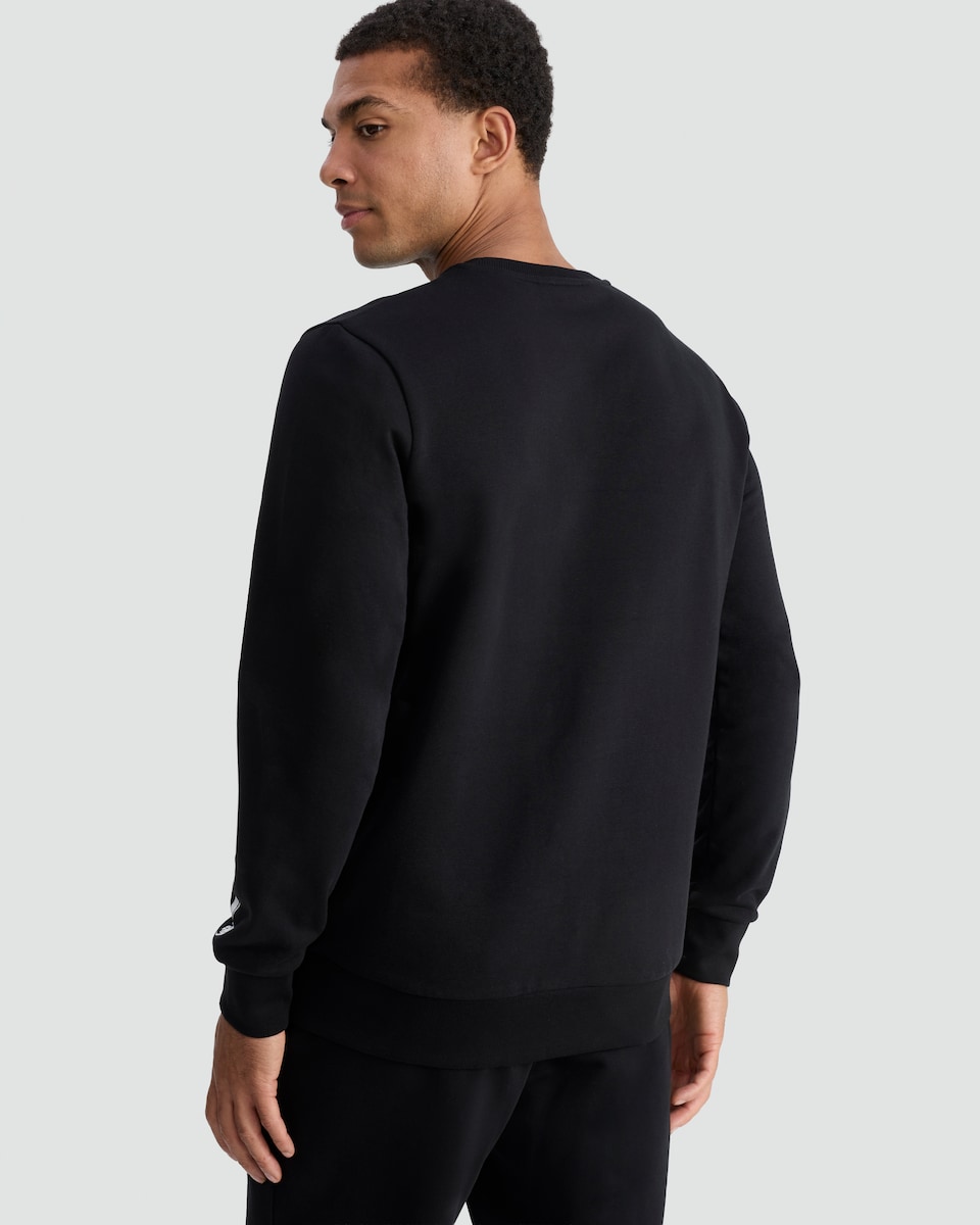 image 1 of F&F Cotton Rich Skeleton Print Co-ord Jumper in Black