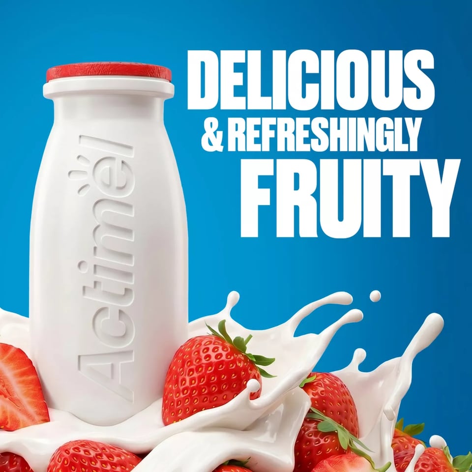 image 1 of Actimel Strawberry Immunity Live Yoghurt Drink Multipack 8X100g