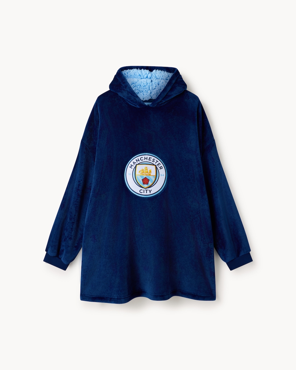 image 1 of Manchester City Fleece Hoodie in Blue